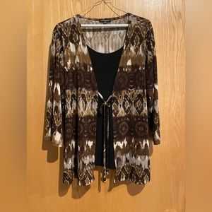 Notations 2X Top with 3/4 Sleeve - gives the appearance of 2 pieces but 1